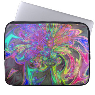 Gloeiende kleuruitbarsting - Blauwgroen & Violet D Laptop Sleeve