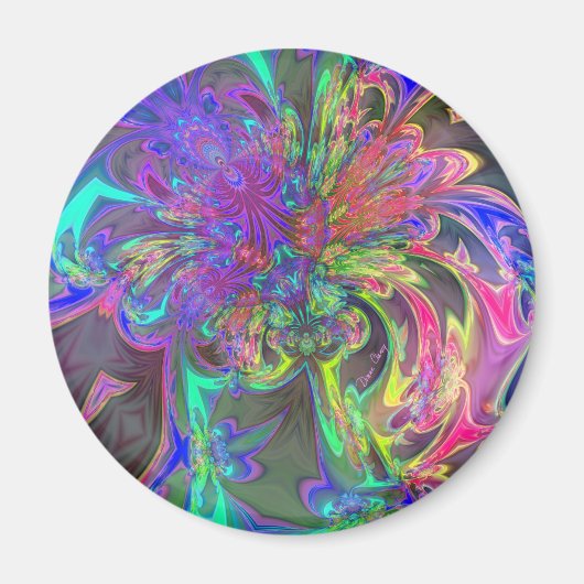 Gloeiende kleuruitbarsting - Blauwgroen & Violet D Magneet (Voorkant)