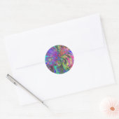 Gloeiende kleuruitbarsting - Blauwgroen & Violet D Ronde Sticker (Envelop)