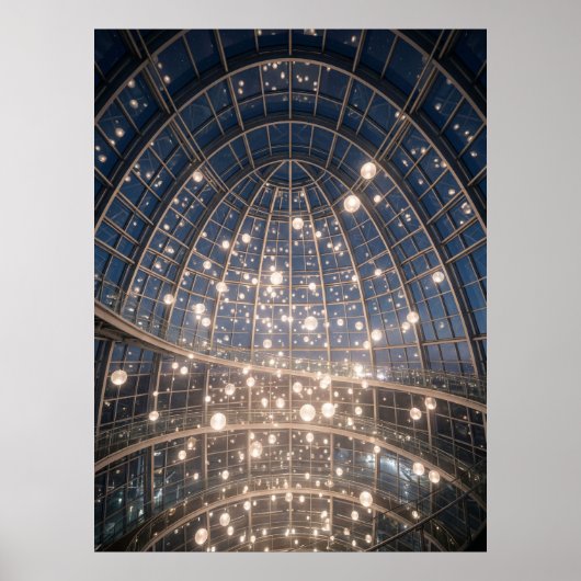 Gloeiende Koepel Lichtinstallatie Poster (Voorkant)
