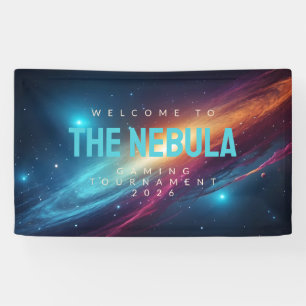 Gloeiende Kosmische Energie Abstracte Neon Ruimtef Spandoek