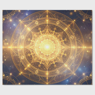 Gloeiende Kosmische Mandala Gift Wrap Cadeaupapier
