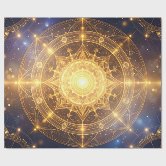 Gloeiende Kosmische Mandala Gift Wrap Cadeaupapier (Vlak)