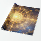 Gloeiende Kosmische Mandala Gift Wrap Cadeaupapier (Uitgerold)