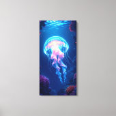 Gloeiende kwal canvas afdruk (Voorkant)