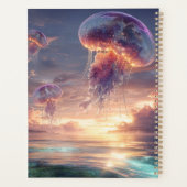 Gloeiende kwal in zonsondergang luchten planner (Achterkant)