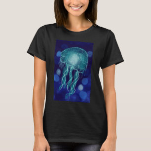 Gloeiende kwal – Magische diepblauwe zee fantasie T-shirt