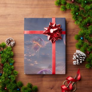 Gloeiende kwallen in zonsondergangsluchten cadeaupapier