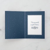 Gloeiende lantaarn in sneeuwvlokken feestdagen kaart (Binnen)