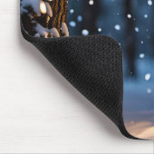 Gloeiende lantaarn in sneeuwvlokken muismat (Hoek)