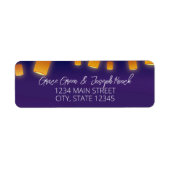 Gloeiende lantaarns Bruiloft retour adres label (Voorkant)