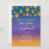 Gloeiende lantaarns bruiloft uitnodiging (Voorkant)