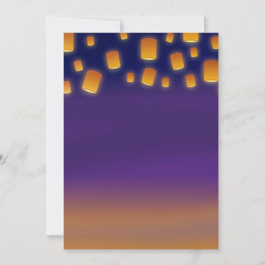 Gloeiende lantaarns bruiloft uitnodiging (Achterkant)