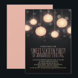 Gloeiende Lantaarns Sweet Sixteen Party Uitnodigin Kaart<br><div class="desc">Zoete zestien party uitnodiging met papieren lantaarns zacht gloeiend goud en blush roze.</div>