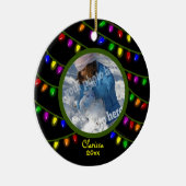 Gloeiende Lichten Custom Foto Kerstmis Ornament (Rechts)
