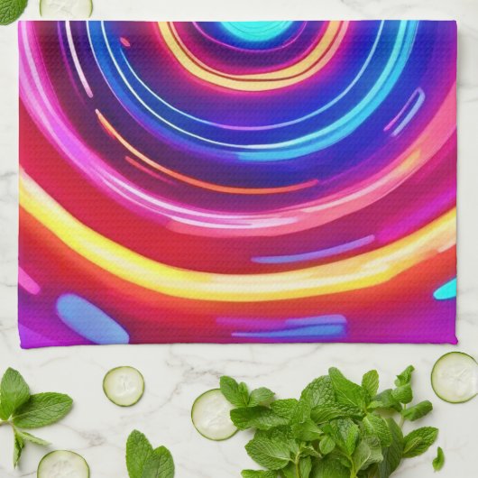 gloeiende lichtwervel theedoek (Gevouwen)