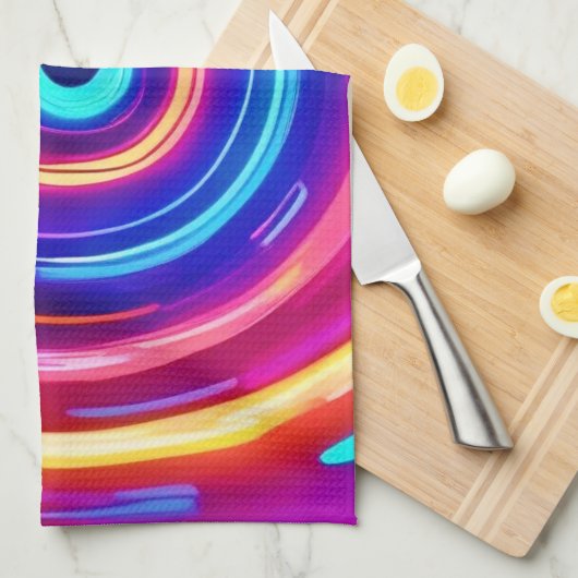 gloeiende lichtwervel theedoek (Quarter Fold)