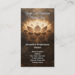Gloeiende Lotus Flower Elegant Zen Yoga Spa Wellne Visitekaartje