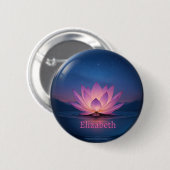 Gloeiende Lotus Glass Sphere met aangepaste naam Ronde Button 5,7 Cm (Voorkant /achterkant)