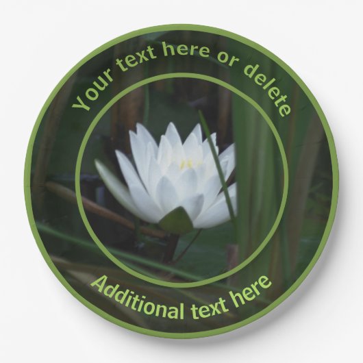 Gloeiende Lotus Lily Bloem Gepersonaliseerde Parti Papieren Bordje (Voorkant)