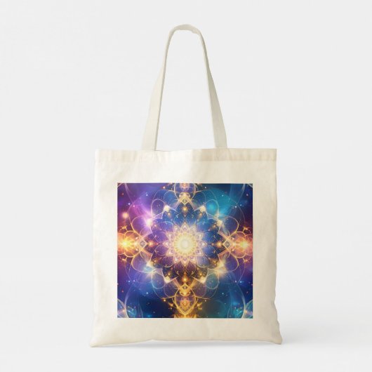 Gloeiende Lotus Mandala Abstracte Canvas tas (Achterkant)