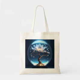 Gloeiende Lotus Wereldbol Canvas tas