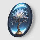 Gloeiende Lotus Wereldbol Rust Klok (Hoek)