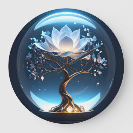 Gloeiende Lotus Wereldbol Rust Klok