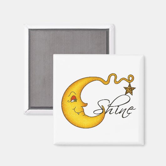 Gloeiende maan glans met ster magneet (Voorkant / Achterkant)