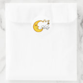 Gloeiende maan glans met ster ronde sticker (Tas)