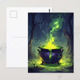 Gloeiende Magic Potion Cauldron Halloween Briefkaart