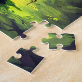 Gloeiende Magic Potion Cauldron Halloween Legpuzzel (Zijkant)