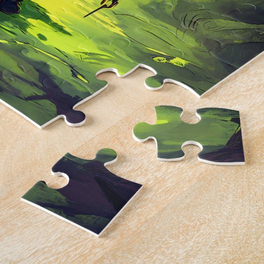 Gloeiende Magic Potion Cauldron Halloween Legpuzzel (Zijkant)