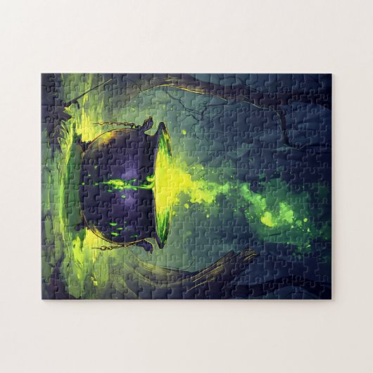Gloeiende Magic Potion Cauldron Halloween Legpuzzel (Horizontaal)