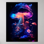 Gloeiende Magische Paddenstoelen Poster (Voorkant)