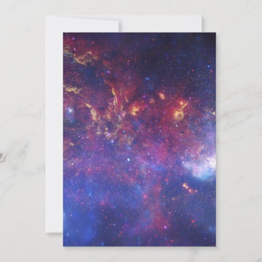 Gloeiende melkweg in buitenste ruimteweddenschap kaart (Achterkant)