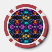 gloeiende minerale rotsformaties poker chips (Achterkant)