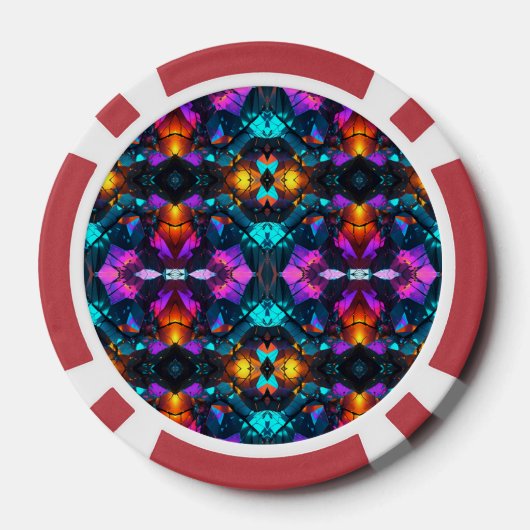 gloeiende minerale rotsformaties poker chips (Achterkant)