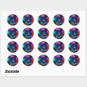 gloeiende minerale rotsformaties ronde sticker (Vel)