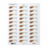 Gloeiende monarchvlinder op Paarse bloem Etiket (Full Sheet)