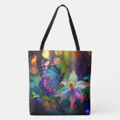 Gloeiende mystieke bos vlinder lente bloem tote bag (Voorkant)