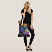 Gloeiende mystieke bos vlinder lente bloem tote bag (Op model)