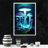 Gloeiende mystieke paddenstoelen poster