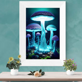 Gloeiende mystieke paddenstoelen poster