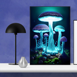 Gloeiende mystieke paddenstoelen poster