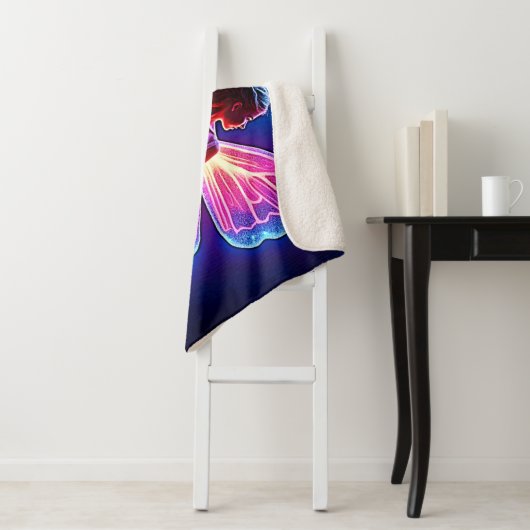 Gloeiende Mystieke Vlinder Fairy Art Sherpa Deken (In situ)