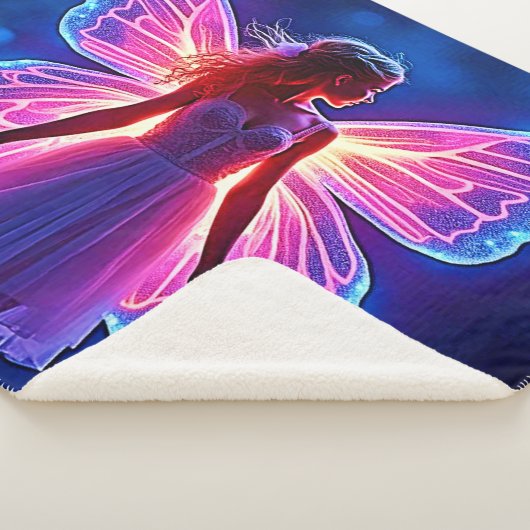 Gloeiende Mystieke Vlinder Fairy Art Sherpa Deken (3/4)