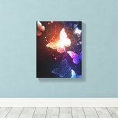 Gloeiende Nacht Vlinders Canvas Afdruk (Insitu (Houten vloer))