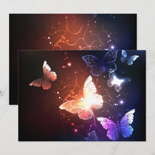 Gloeiende Nachtvlinders Advieskaart (Voorkant / Achterkant)
