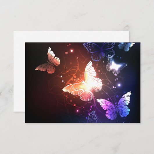 Gloeiende Nachtvlinders Bedankkaart (Voorkant / Achterkant)